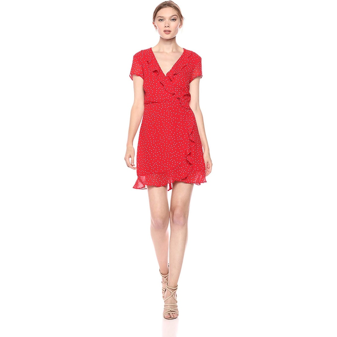bardot spot dress
