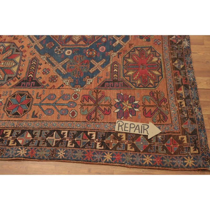 Hand Knotted Oriental 100% Wool Carpet Traditional Tribal Oranges & Rust Sumak Area Rug - 10' 6'' X 6' 8''
