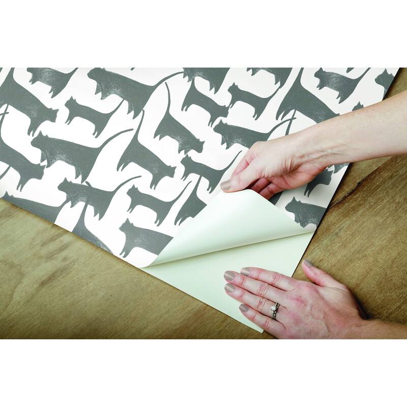 York Wallcoverings Black Cat Tails Peel and Stick Wallpaper