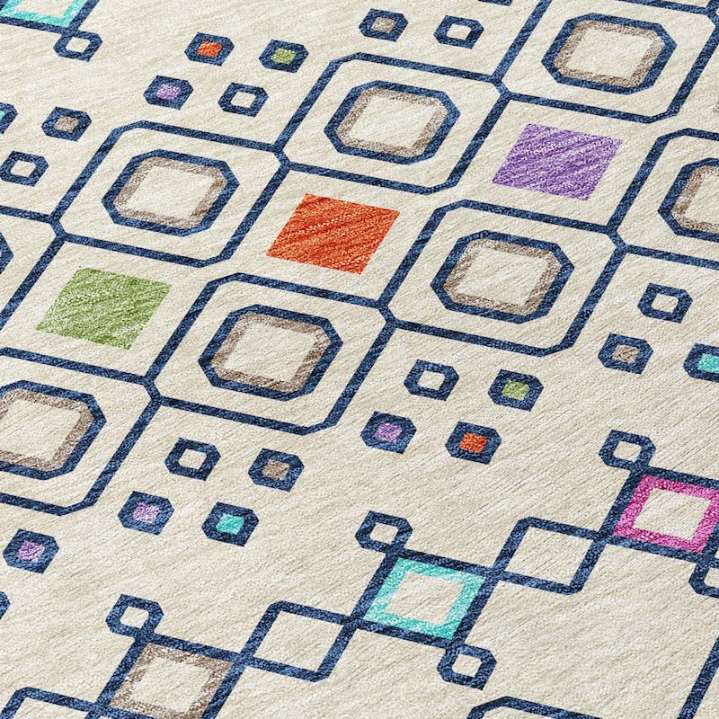 HomeRoots Geometric Modern Rectangle Outdoor Rug