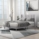 preview thumbnail 119 of 145, Alazyhome Upholstered Platform Bed Frame Light Grey Linen - Full