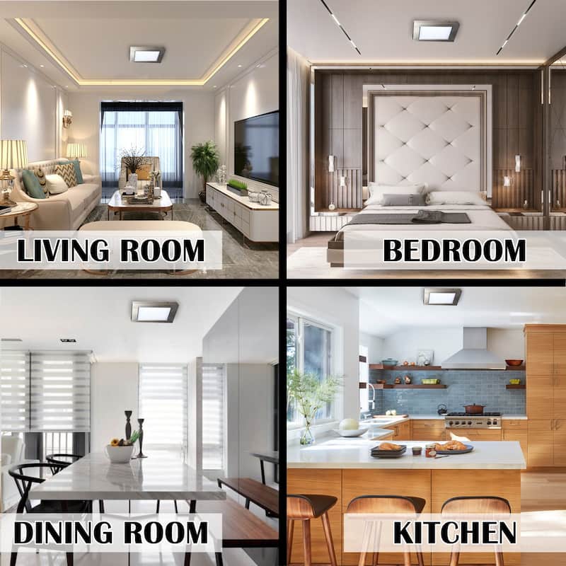 1-Light Integrated LED Flush Mount Ceiling light in Brushed Nickel
