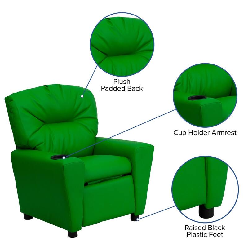 Contemporary Kids Recliner with Cup Holder