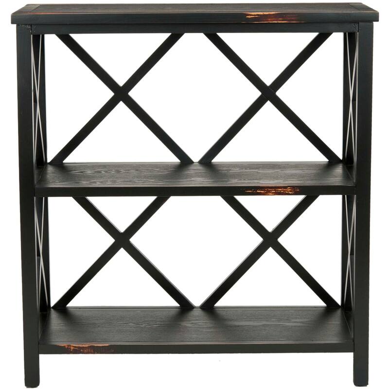 SAFAVIEH Janette Distressed Black Etagere - 33.5" x 13.5" x 35.6" - 34Wx14Dx36H