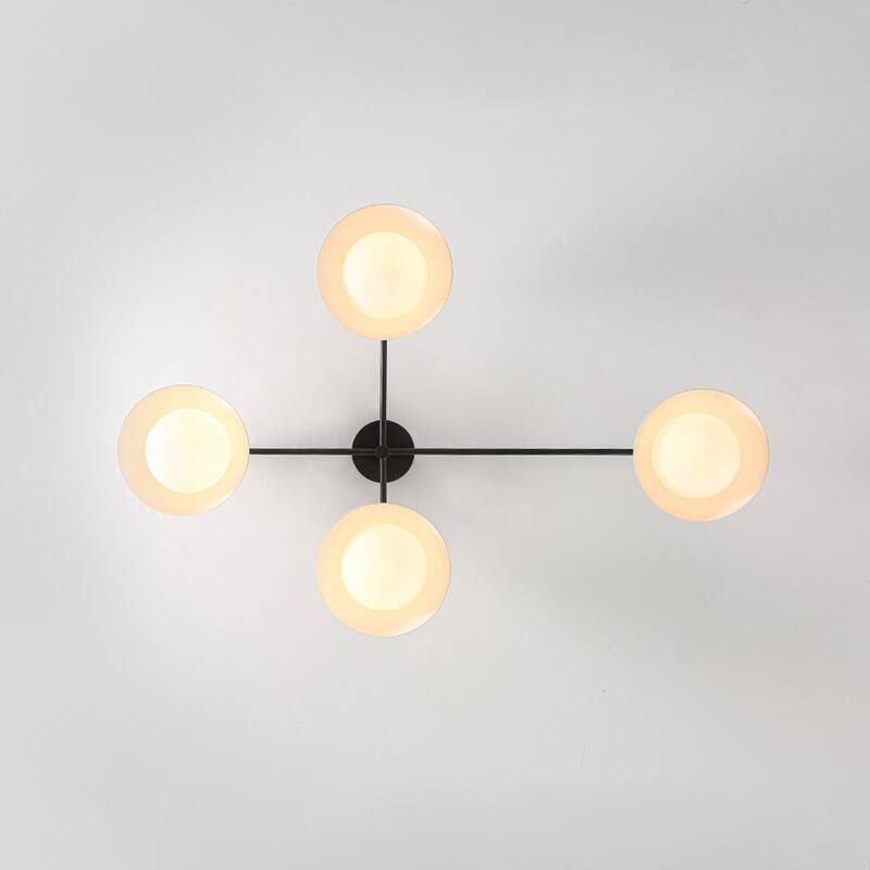 Ultra-Modern 4-Light Flower Bud Domed Semi-flush Mount - 44.9 in