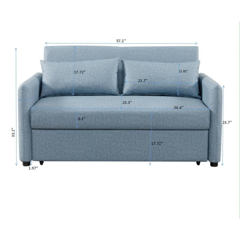 Fabric Leather 2 Seat Sofa