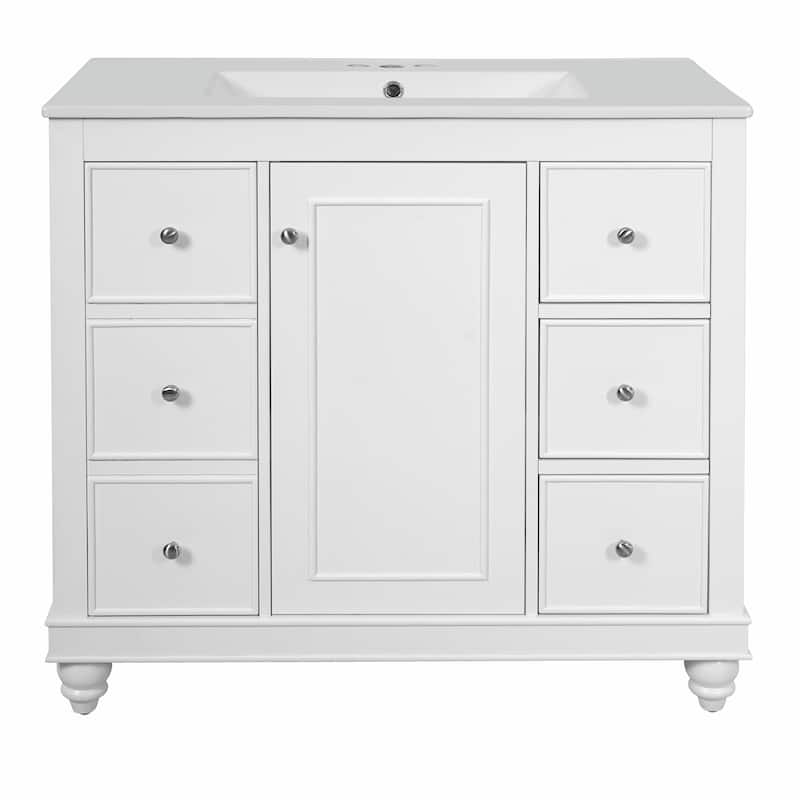 Modern Bathroom Vanity with Ceramic Sink Combo