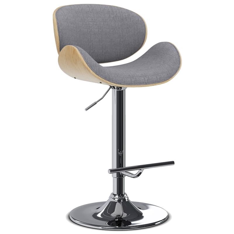 WYNDENHALL Avondale Mid Century Modern Bentwood Adjustable Swivel Bar Stool