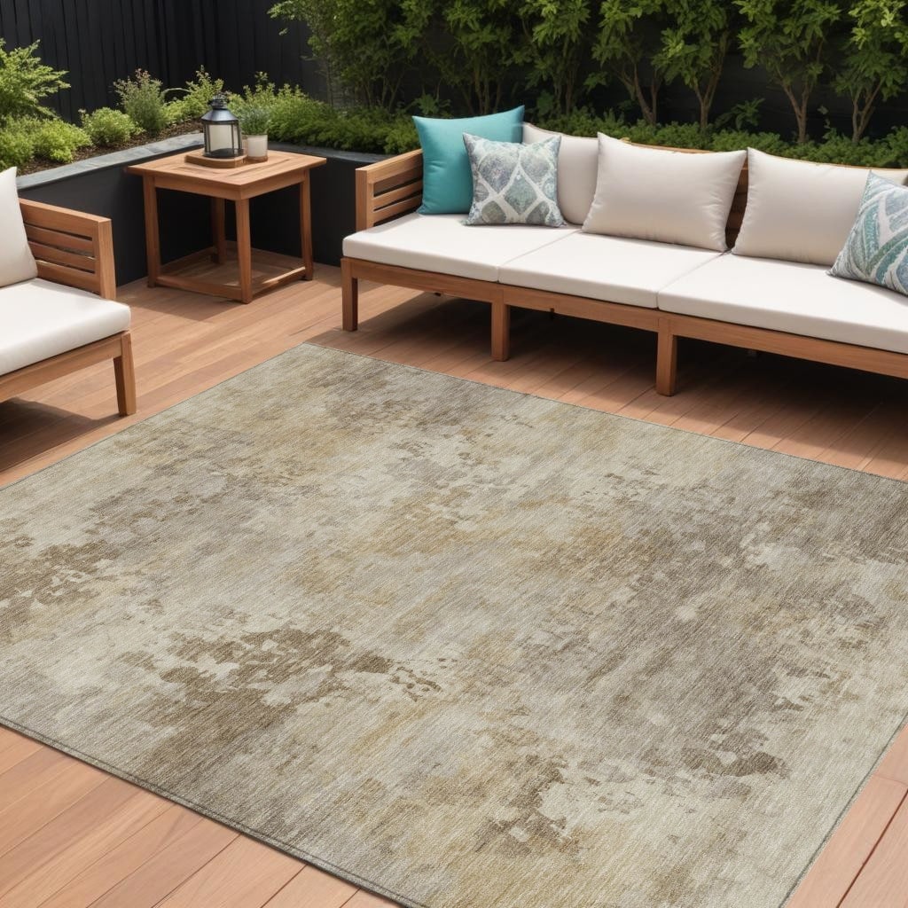 HomeRoots Abstract Transitional Rectangle Outdoor Rug