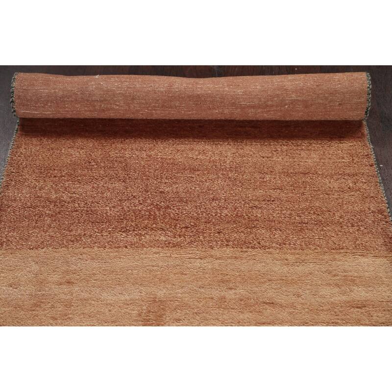 Modern Oriental Gabbeh Kashkoli Runner Rug Wool Hand-knotted Carpet - 2'7" x 10'3"