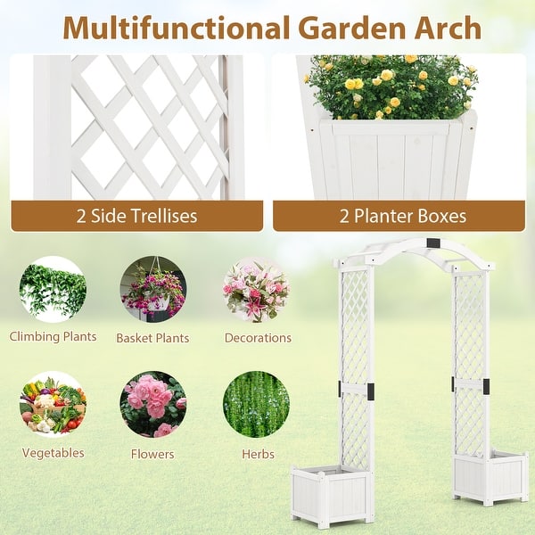 Gymax Garden Arbor with Planters, Removable Bottom Panel - Bed Bath &  Beyond - 42972478