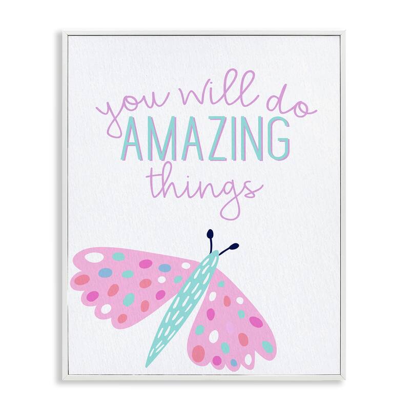 Stupell You Will Do Amazing Things Framed Giclee Art Design By Kim Allen - 16 x 20 - White