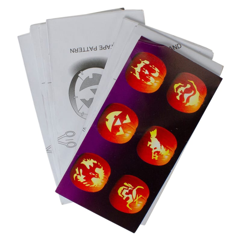 4-Piece Pumpkin Carving Kit with Stencils - Pumpkin Orange