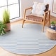 preview thumbnail 52 of 62, SAFAVIEH Handmade Flatweave Montauk Salinda Casual Cotton Rug 6' Round - Ivory/Light Blue - Round
