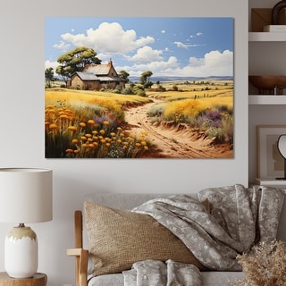 Designart "Barn Country Legacy Pointillism I" Farmhouse Canvas Wall Art ...