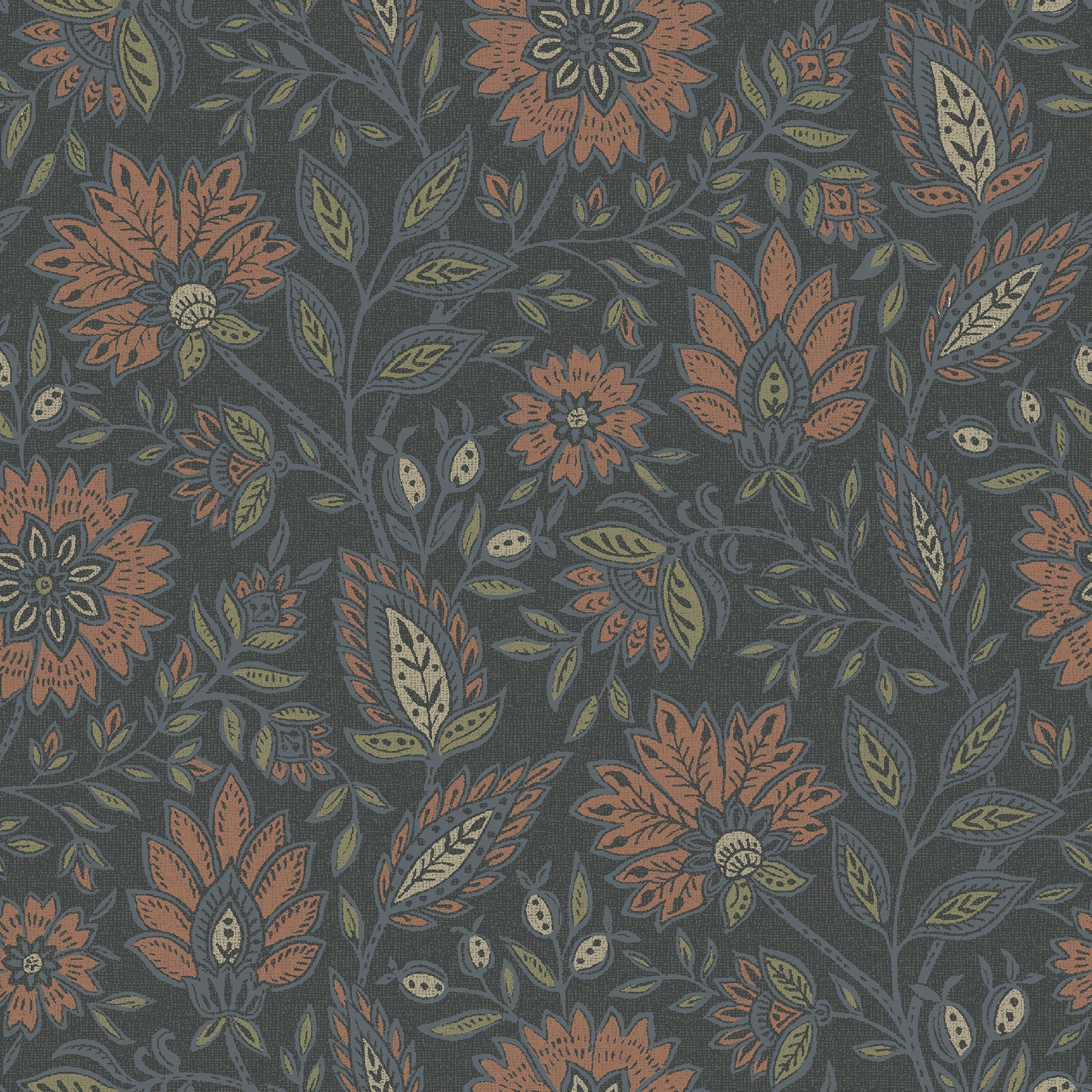 NuWallpaper Waverly Indira Aster Charcoal Peel and Stick Wallpaper - N/A