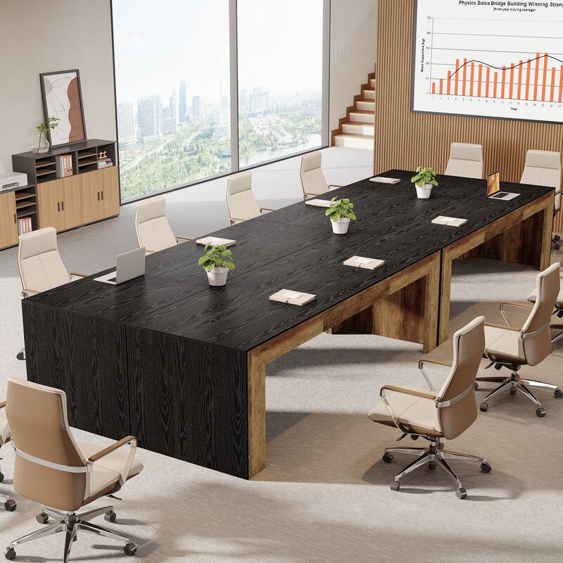 78.7" Conference Table, Wood Office Meeting Table, Boardroom Seminar Business
