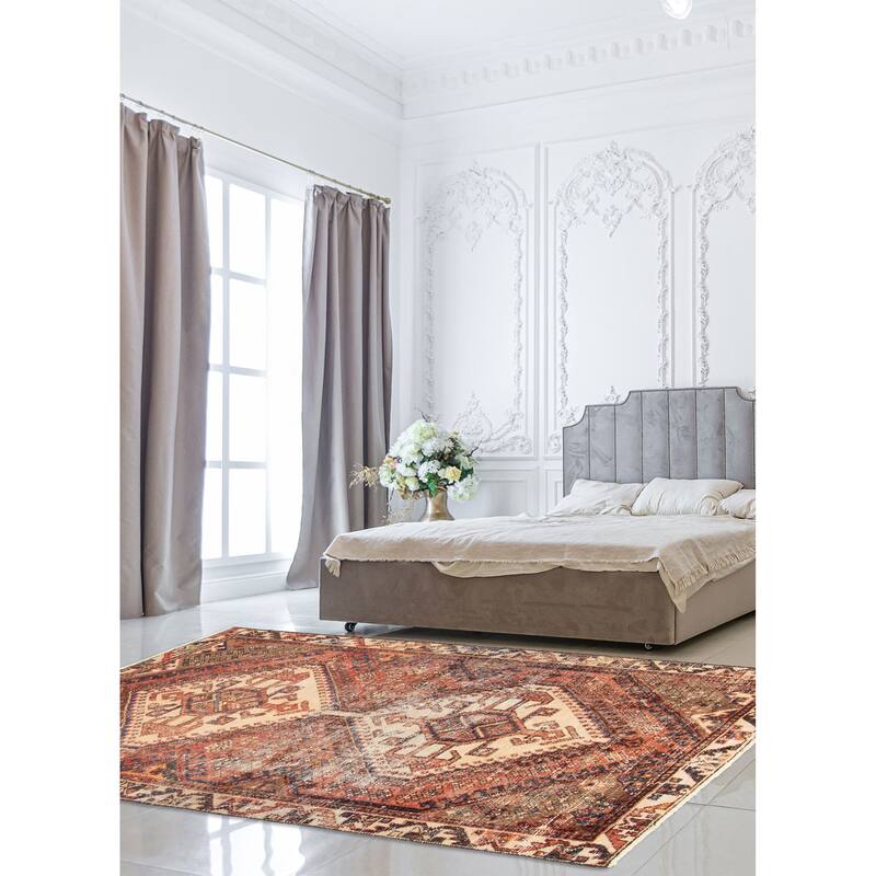 ECARPETGALLERY Hand-knotted Antalya Vintage Red Wool Rug - 4'1 x 6'4