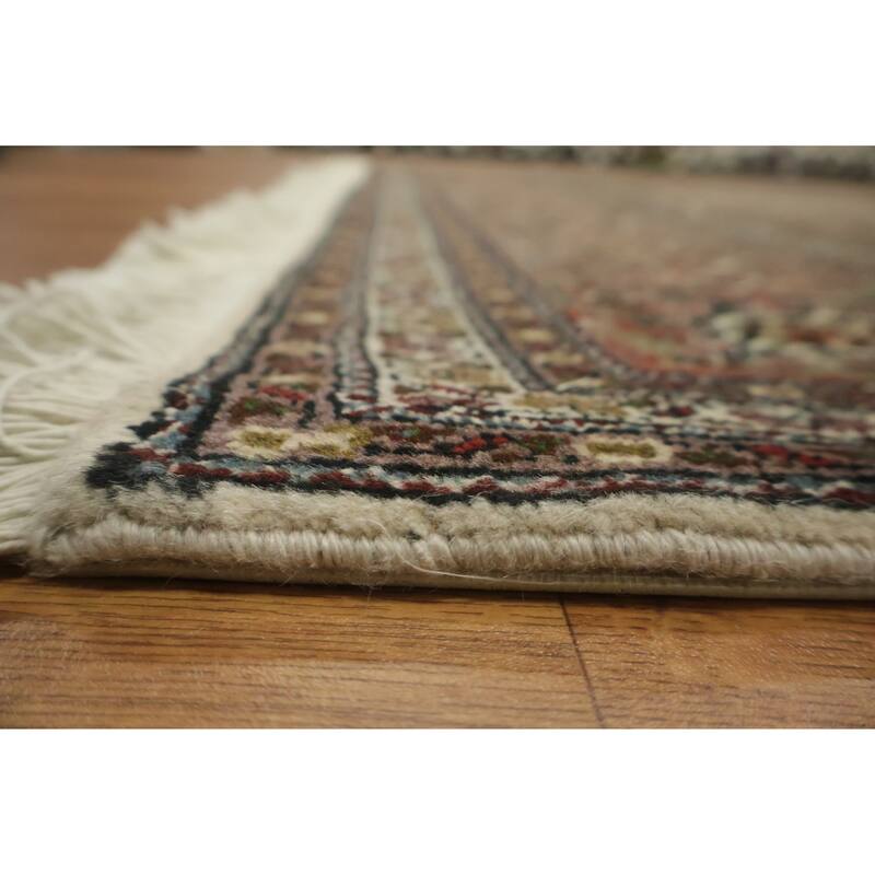 Hand Knotted Oriental 100% Wool Carpet Traditional Geometric Beige & Ivories Tabriz-Mahi Area Rug - 6' 5'' X 9' 9''