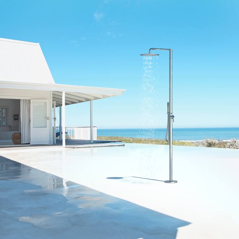Rbrohant 84"H Stainless Steel Freestanding Outdoor Shower with Handshower