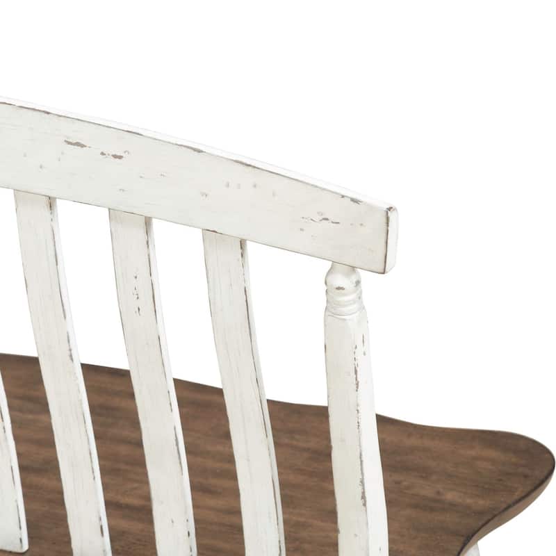 Al Fresco Slat Back Oak Bench for Dining Room - Width 42" x Depth 20" x Height 36"