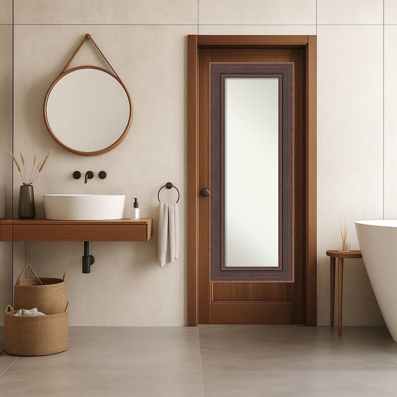 Moab Non-Beveled Framed Full-Length On the Door Mirror - Moab Brown Bronze - 22 x 56 in