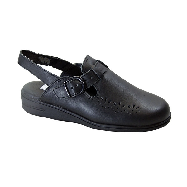 Leather clogs with backstrap Clearance