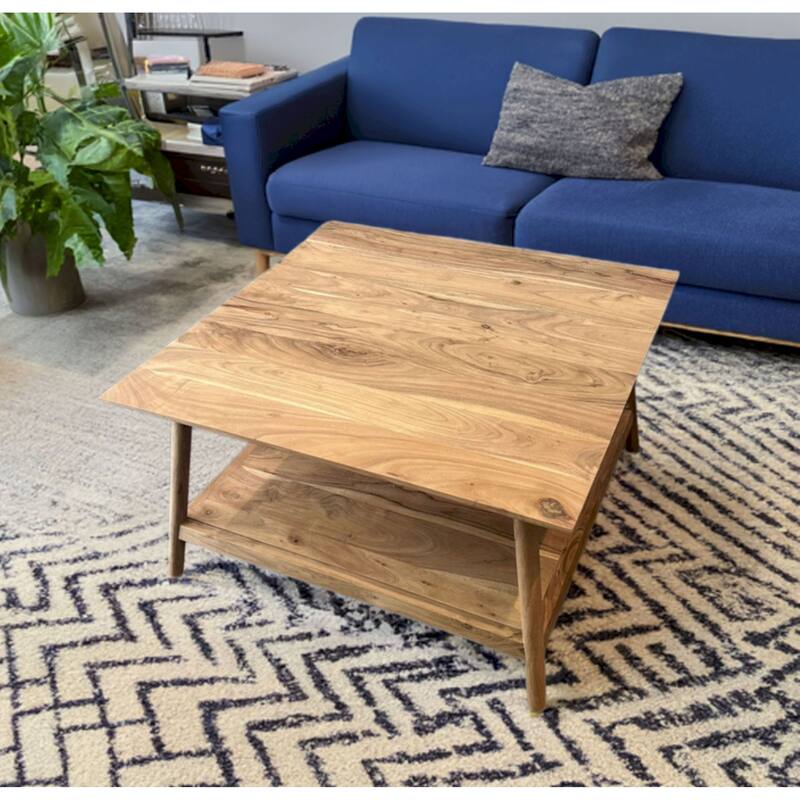 Acacia Wood 32" Square Coffee Table