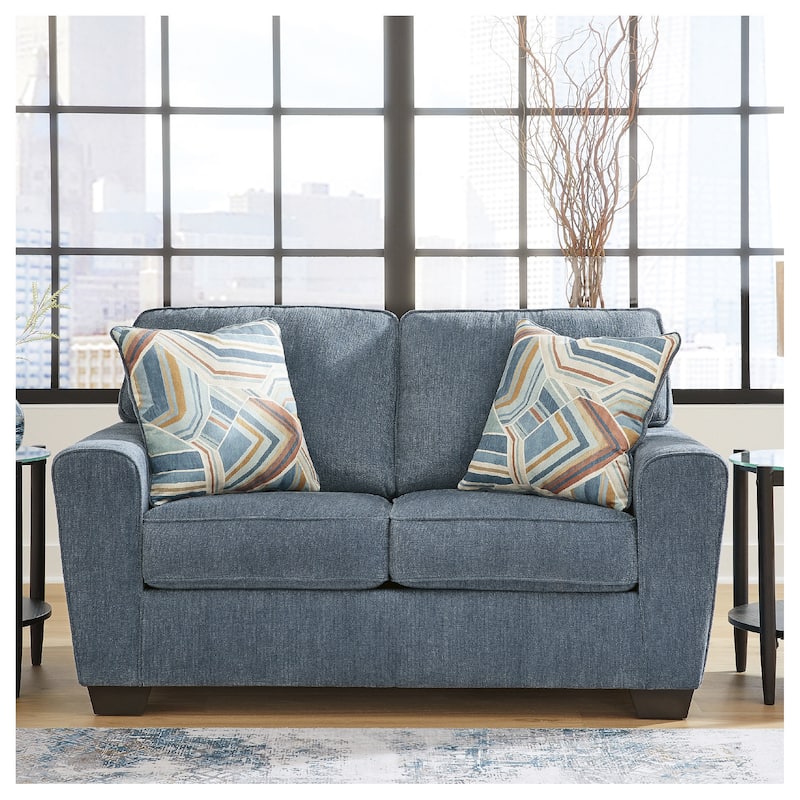Signature Design by Ashley Cashton Loveseat - 63"W x 38"D x 39"H - Blue