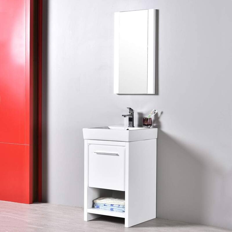 Blossom Milan 20-Inch Bathroom Vanity with Ceramic Sink and Mirror Set