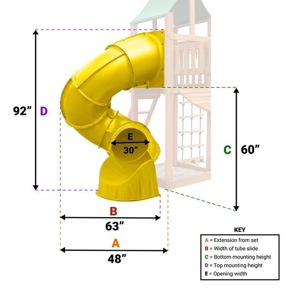 SwingNSlide 5' Yellow Turbo Tube Slide Mounts to 5' Platforms Bed Bath & Beyond 6560312