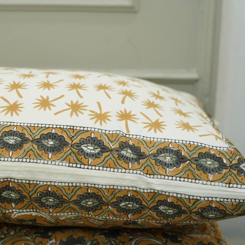 Fabdivine Handmade Block Print Flat Sheet or Bed Sheet Cotton Fabric Floral Home Decor