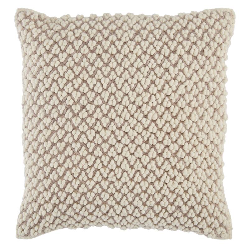 Astrid Textured Pillow - 22"X22" Cover Only - Ivory/Light Taupe