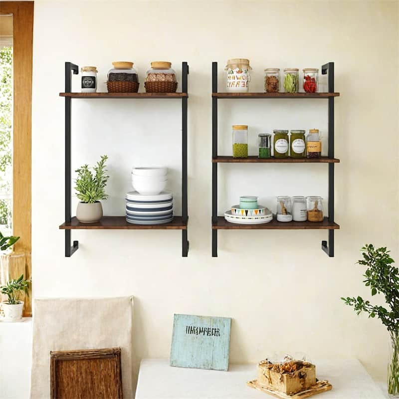 3 Tier & 2 Tier Bathroom Shelves Metal,Wood Hanging Storage Bookshelf