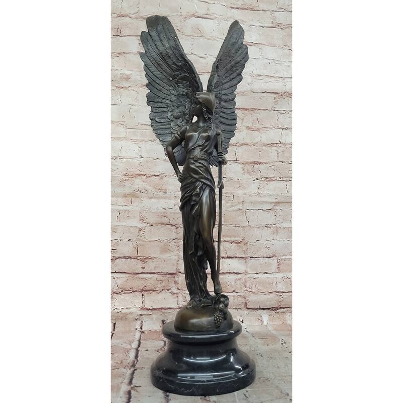 Angel With Sword Classical Bronze Statue Sculpture Signed Art Indoor Outdoor 25 Inches X 8 Inches