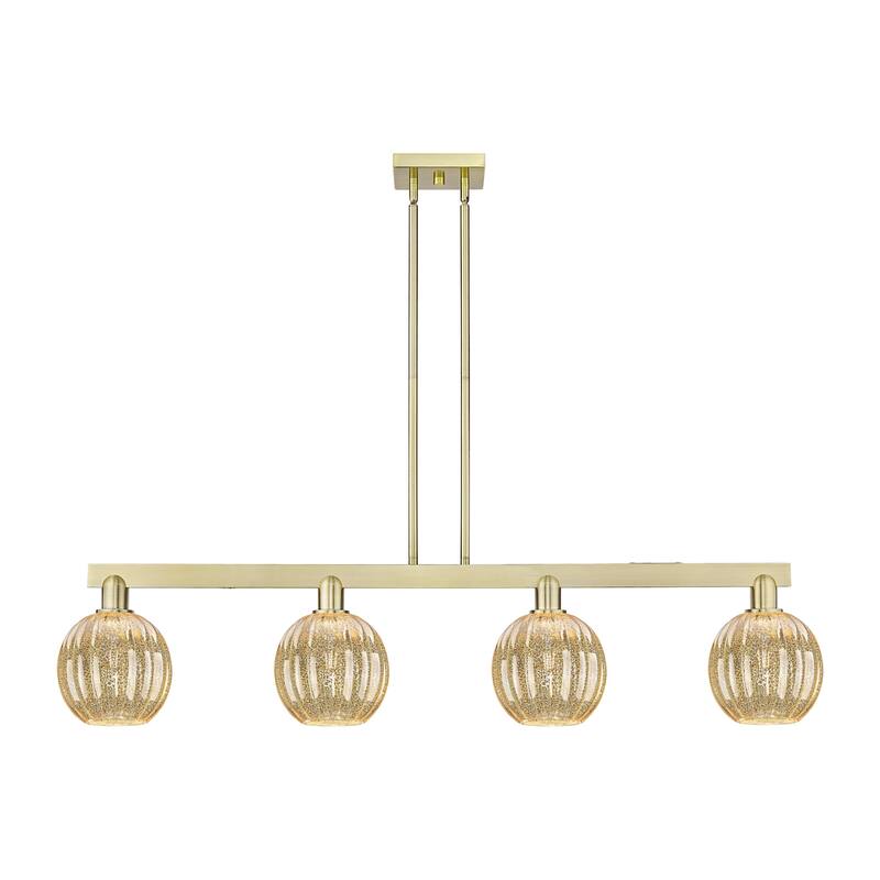 Innovations Lighting 716-4I-11-48 Preston Linear Preston 4 Light 48" - Antique Brass / Mercury