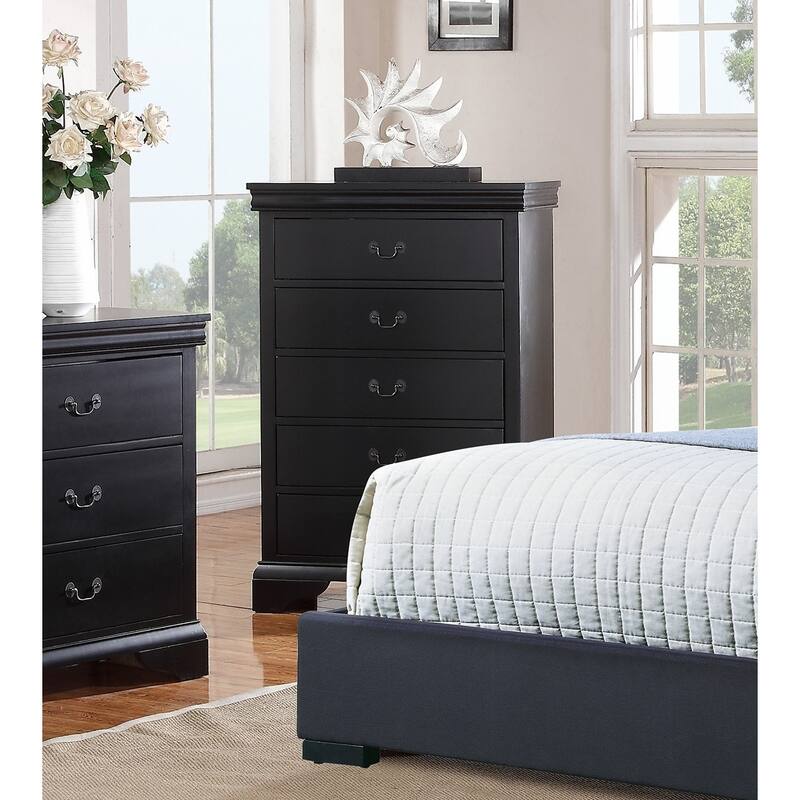 Contemporary Style,Bedroom Tall Chest Of Five Drawers,Solid Wood Storage Shelves,Sturdy Construction