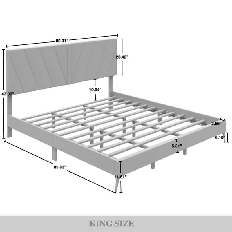 CraftPorch Luxurious Velvet Upholstered Bed