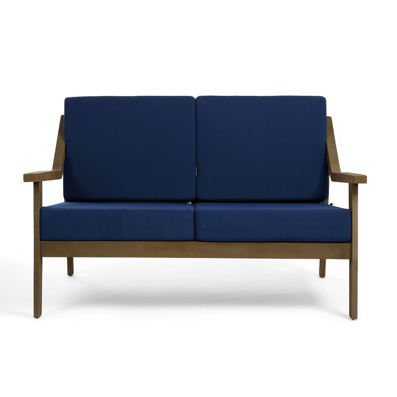 5-piece Adirondack Patio Teak Lounge Chairs Loveseat Conversation Set