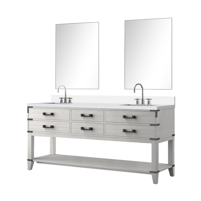 Norwalk Bath Vanity with Quartz Top, Sink, Mirror and Faucet