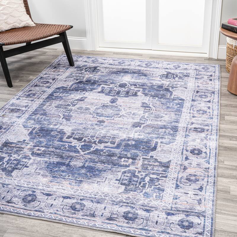 JONATHAN Y Dalyan Ornate Medallion Machine Washable Area Rug