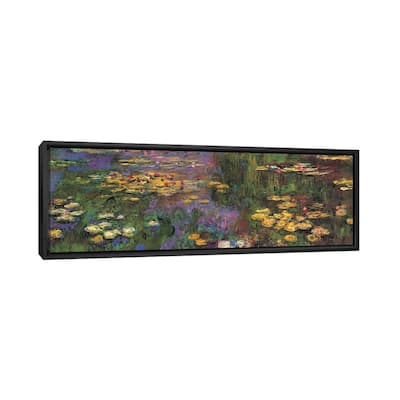 iCanvas "Water Lilies" by Claude Monet Framed Canvas Print