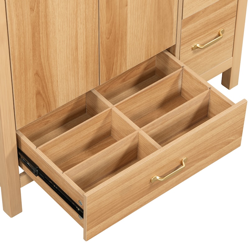 GDFStudio - Verto Wood & Ceramic 36" Bathroom Vanity with Sink, 2 Soft-Close Doors & Shelf