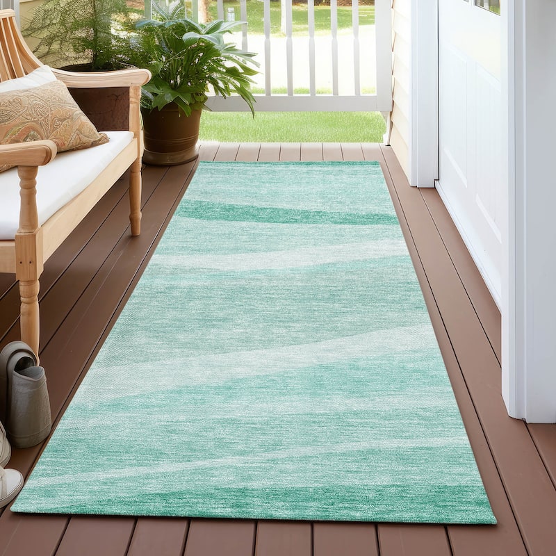 Machine Washable Indoor/ Outdoor Contemporary Deco Chantille Rug
