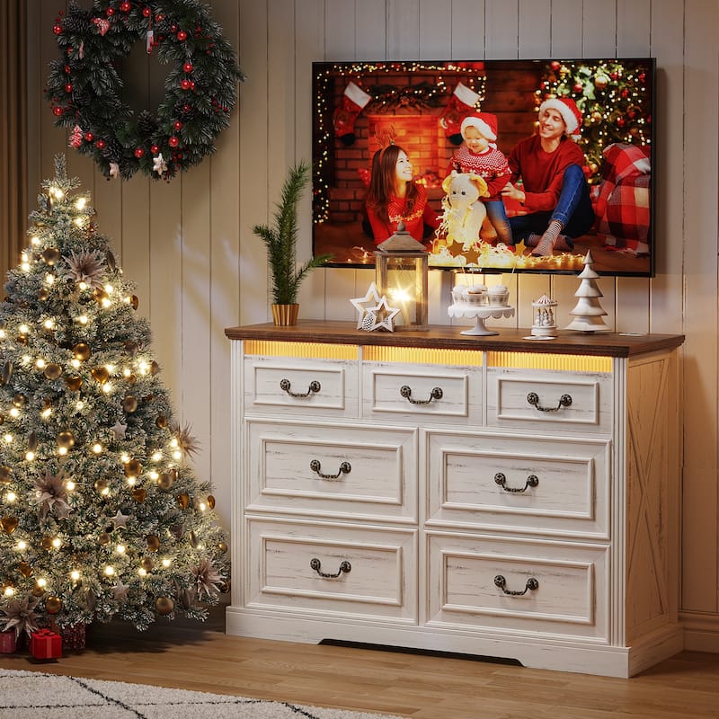 7 - Drawer Dresser With LED Light