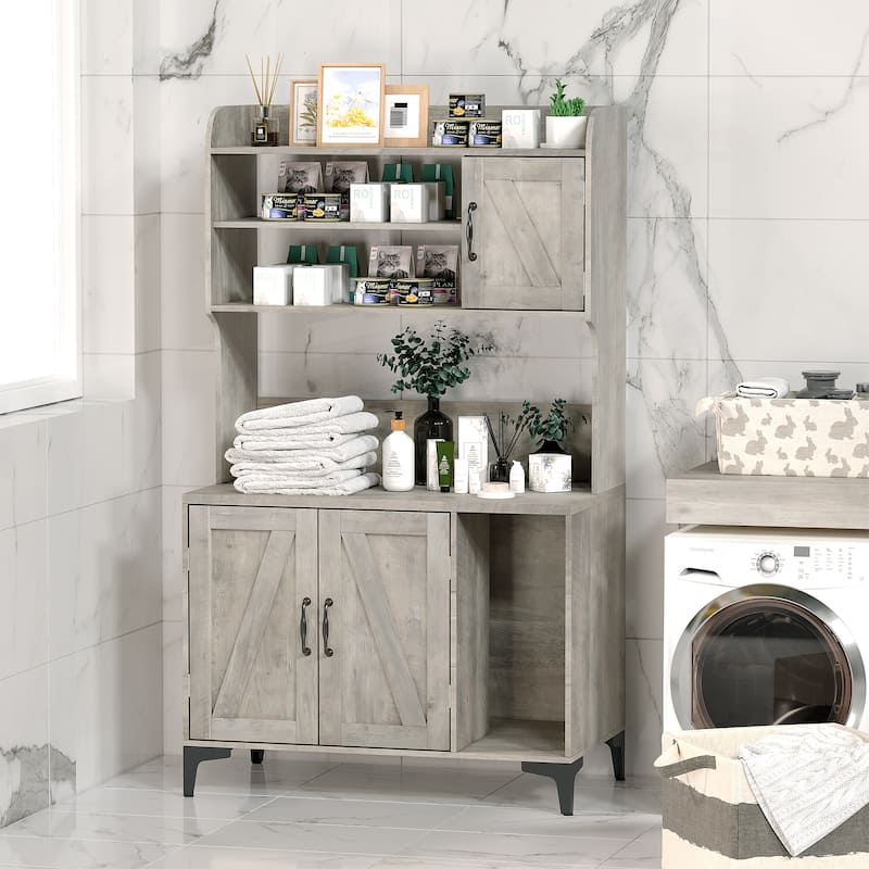 Cat Litter Box Furniture with Shelf Storage