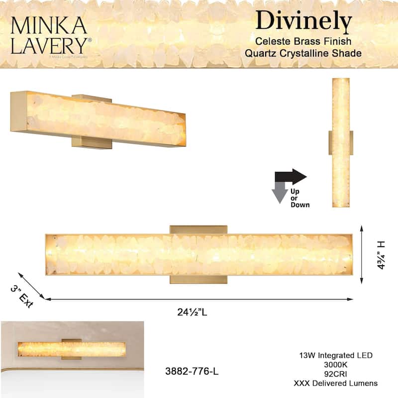 Minka Lavery 3882-L Divinely 5" Tall LED Wall Sconce with Acrylic