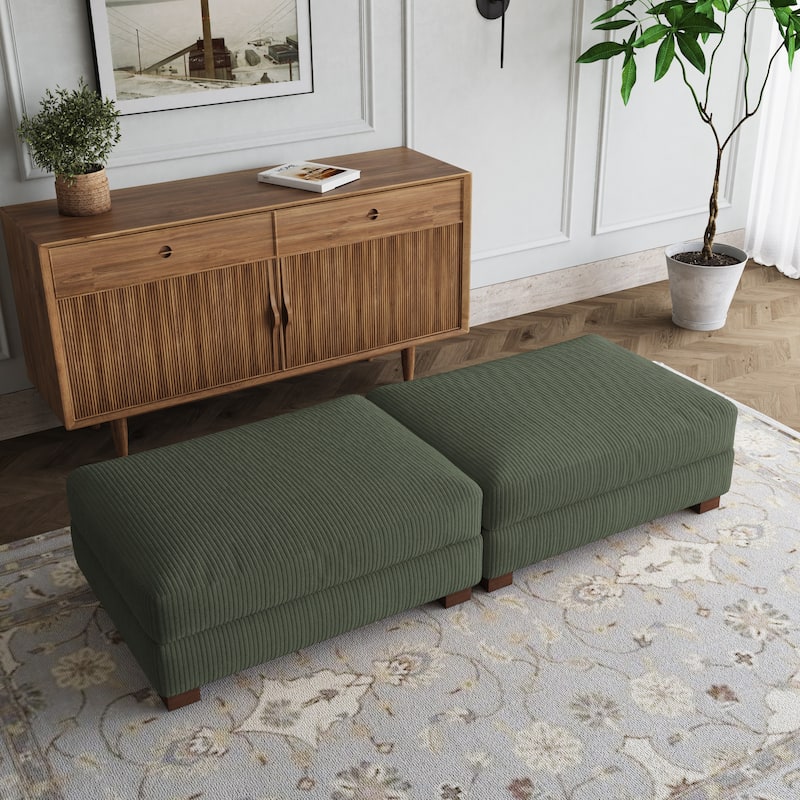 Modern Sofa Ottoman Foot Rest Stool for Living Room - Green
