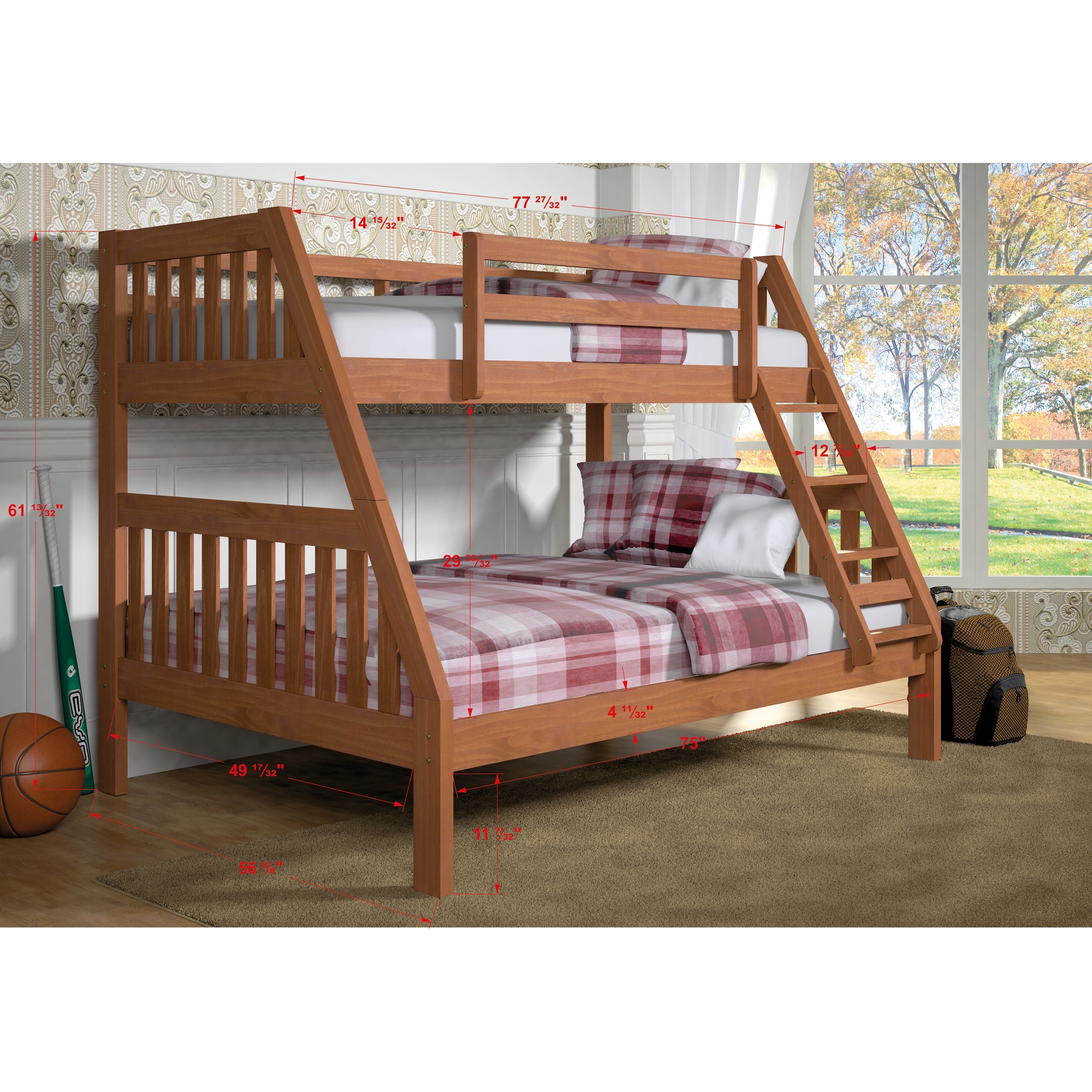 donco kids twin over full mission bunk bed