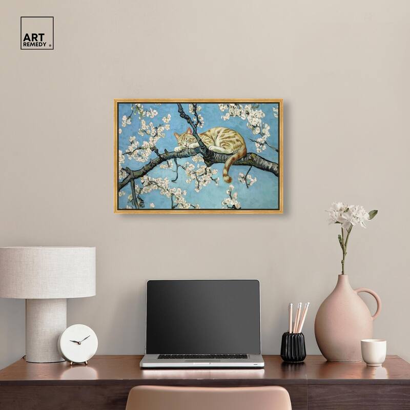 Autumn Blossom Kitten Canvas by Art Remedy